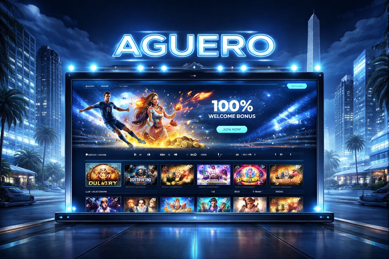 Página principal de Aguero para apuestas en línea y entretenimiento de casino en Argentina