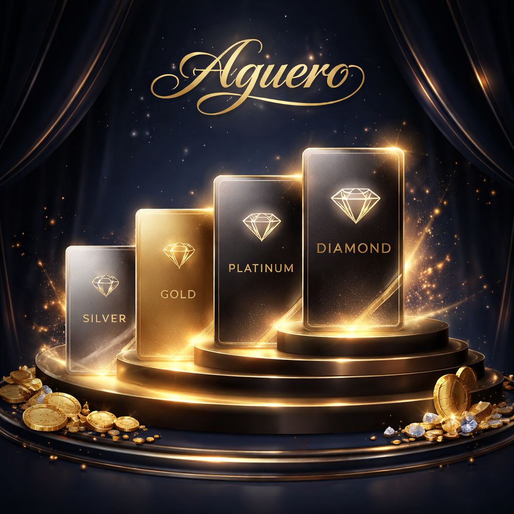 Visual premium del programa de lealtad Aguero mostrando niveles, beneficios y recompensas exclusivas para usuarios en Argentina.